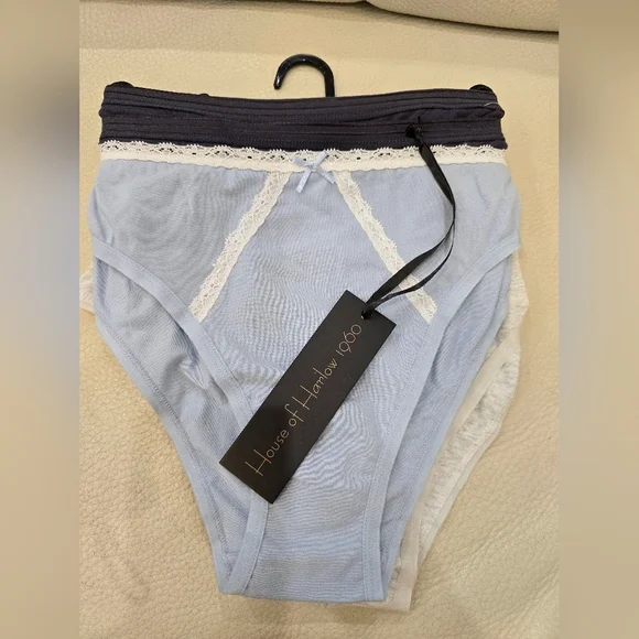 House of Harlow 1960 Set Of 4 Cotton Panties Underware Grey Navy Blue Size XL - Picture 2 of 4
